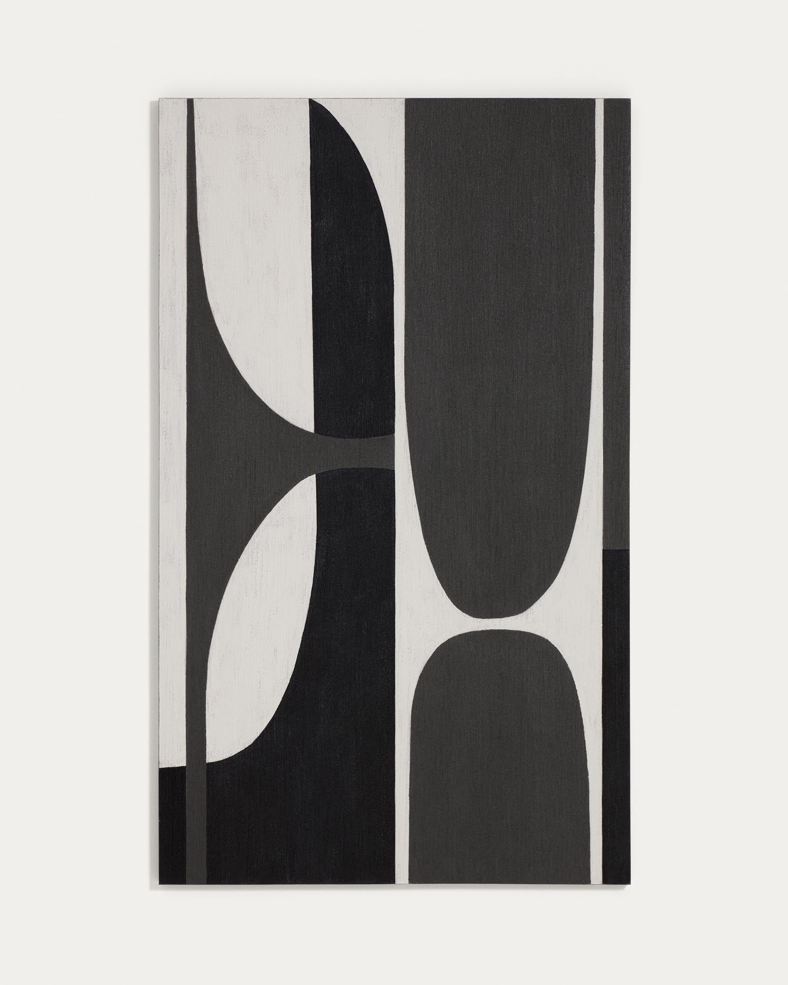 Abstraktes Bild Onure in Schwarz und Weiss, 120 x 200 cm in Weiss präsentiert im Onlineshop von KAQTU Design AG. Bild ist von Kave Home