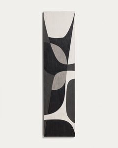 Abstraktes Bild Onure in Schwarz und Weiss, 45 x 180