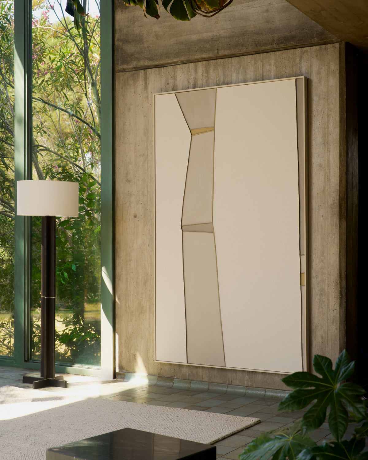 Abstraktes Bild Deravia, 120 x 200 cm in Beige, Grau, Grün präsentiert im Onlineshop von KAQTU Design AG. Bild ist von Kave Home