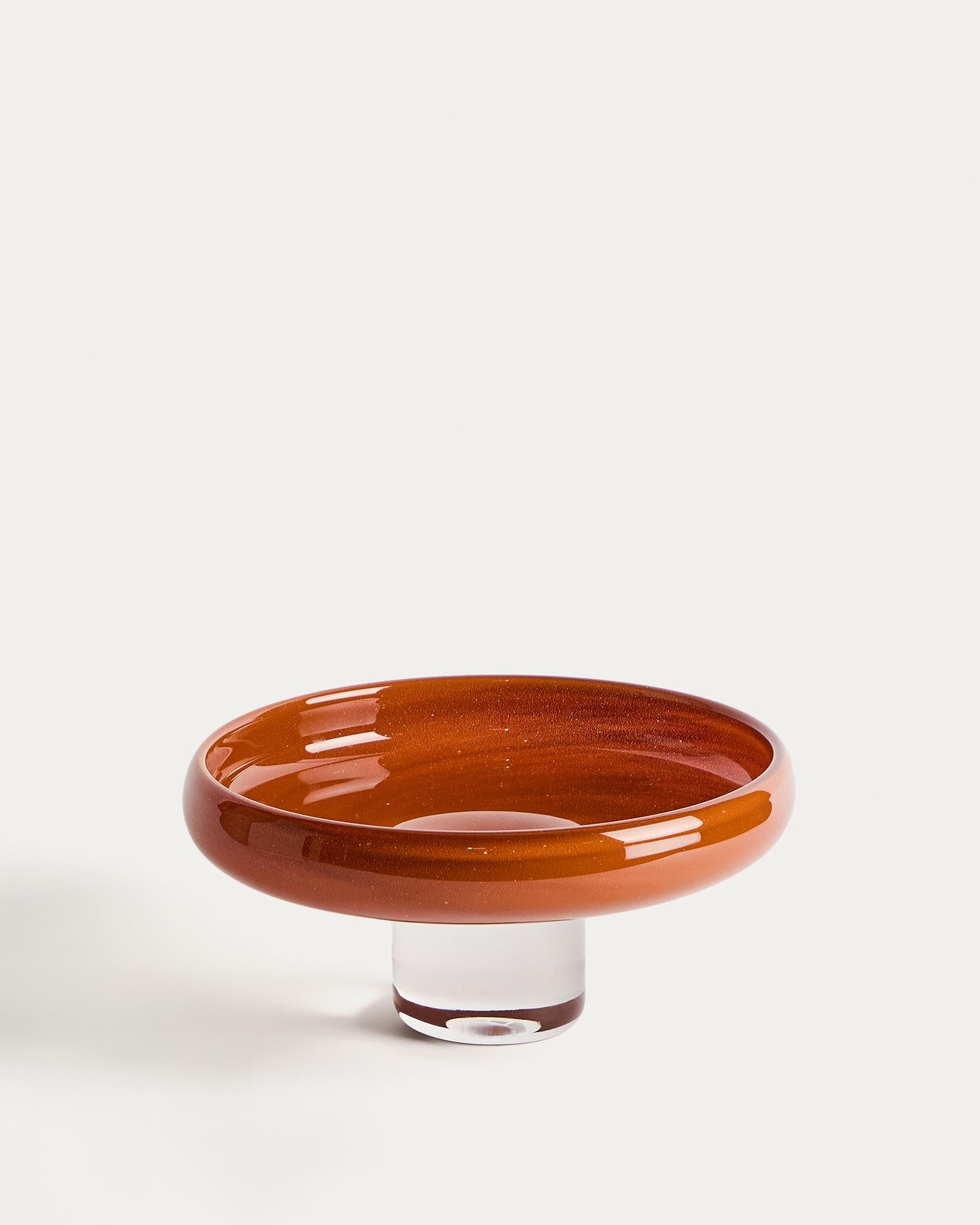 Tafelaufsatz Denuo aus rotem Glas, Ø 28 cm in Transparent präsentiert im Onlineshop von KAQTU Design AG. Schale ist von Kave Home
