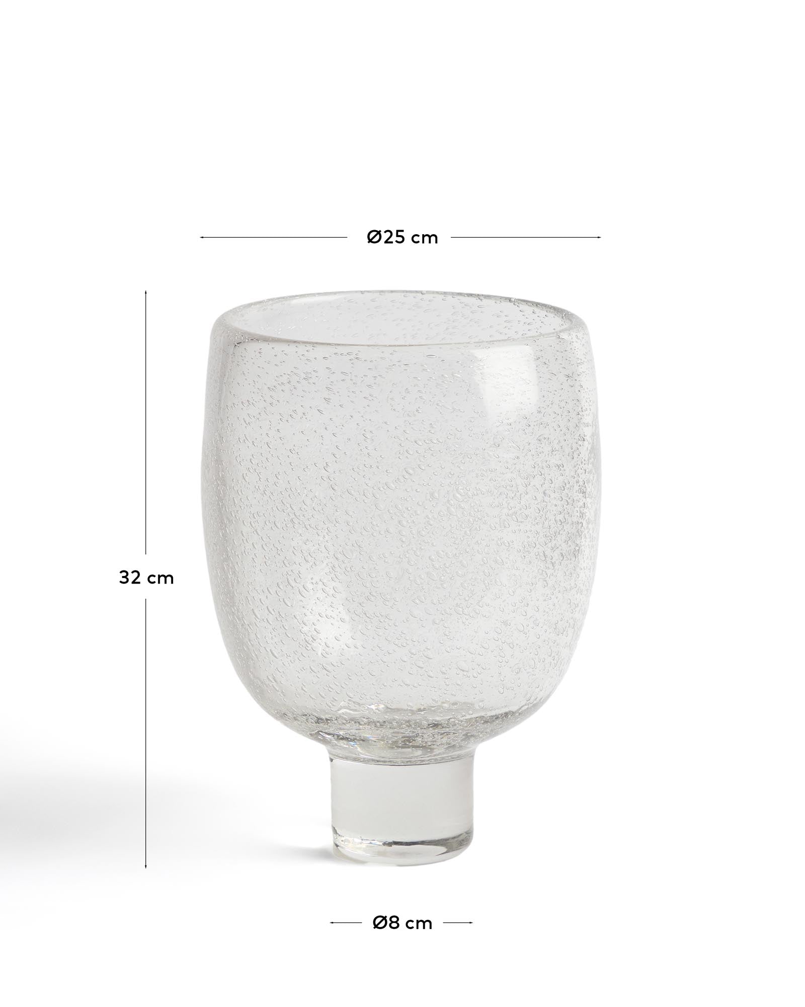 Transparente Glasvase Sirau mit 24 cm Durchmesser, perfekt für kreative Arrangements und festliche Tischdekorationen.