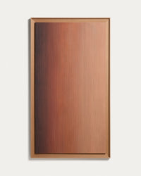 Abstraktes Bild Breon, handgemalt in Orangetönen, 85 x 150 cm