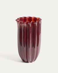 Glas-Vase Cerin, burgunderrot, 25 cm