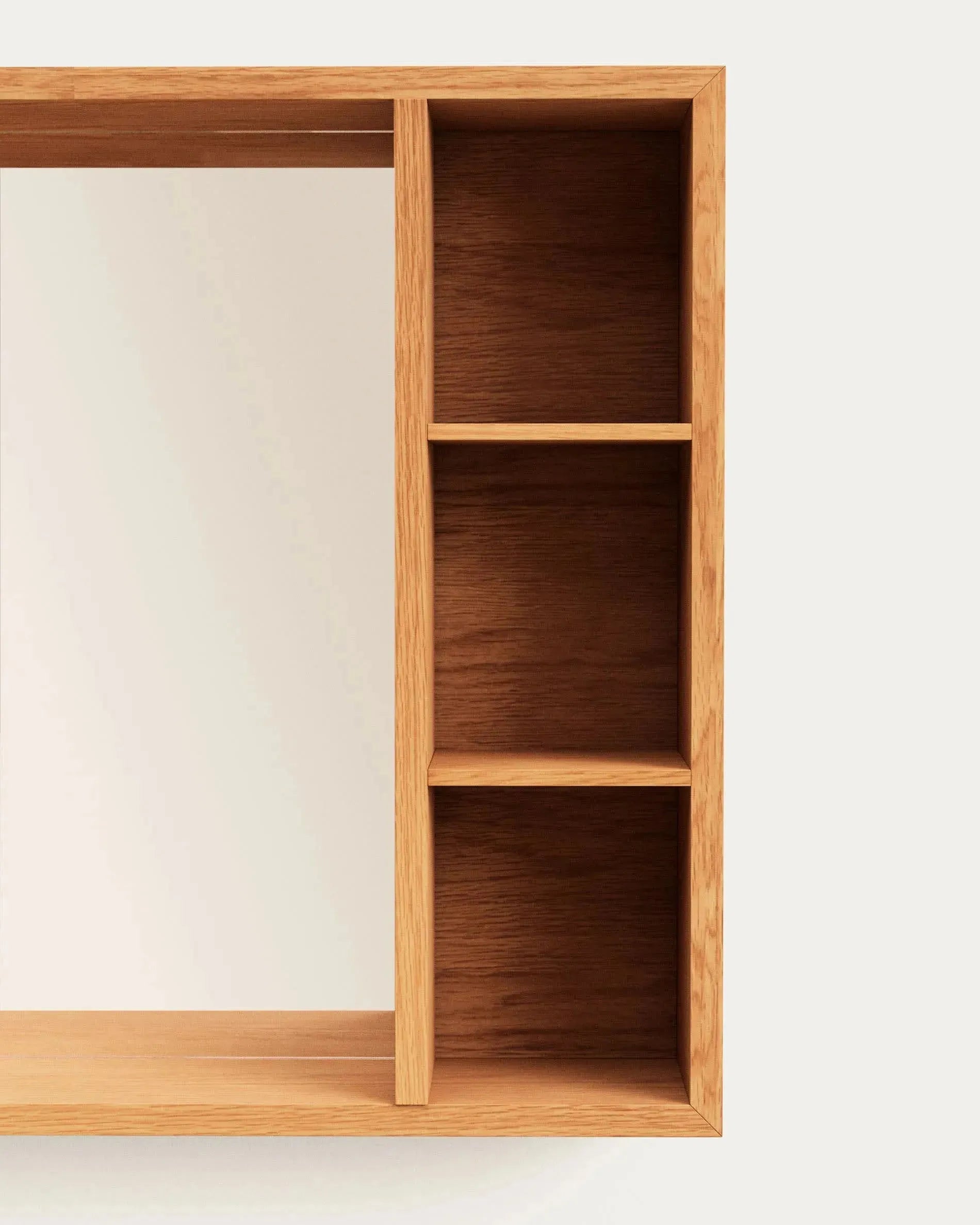 Massiver Teakholz-Spiegelschrank Parana 100x65 cm von Kave Home – edles Design und praktische Aufbewahrung für Ihr Badezimmer.