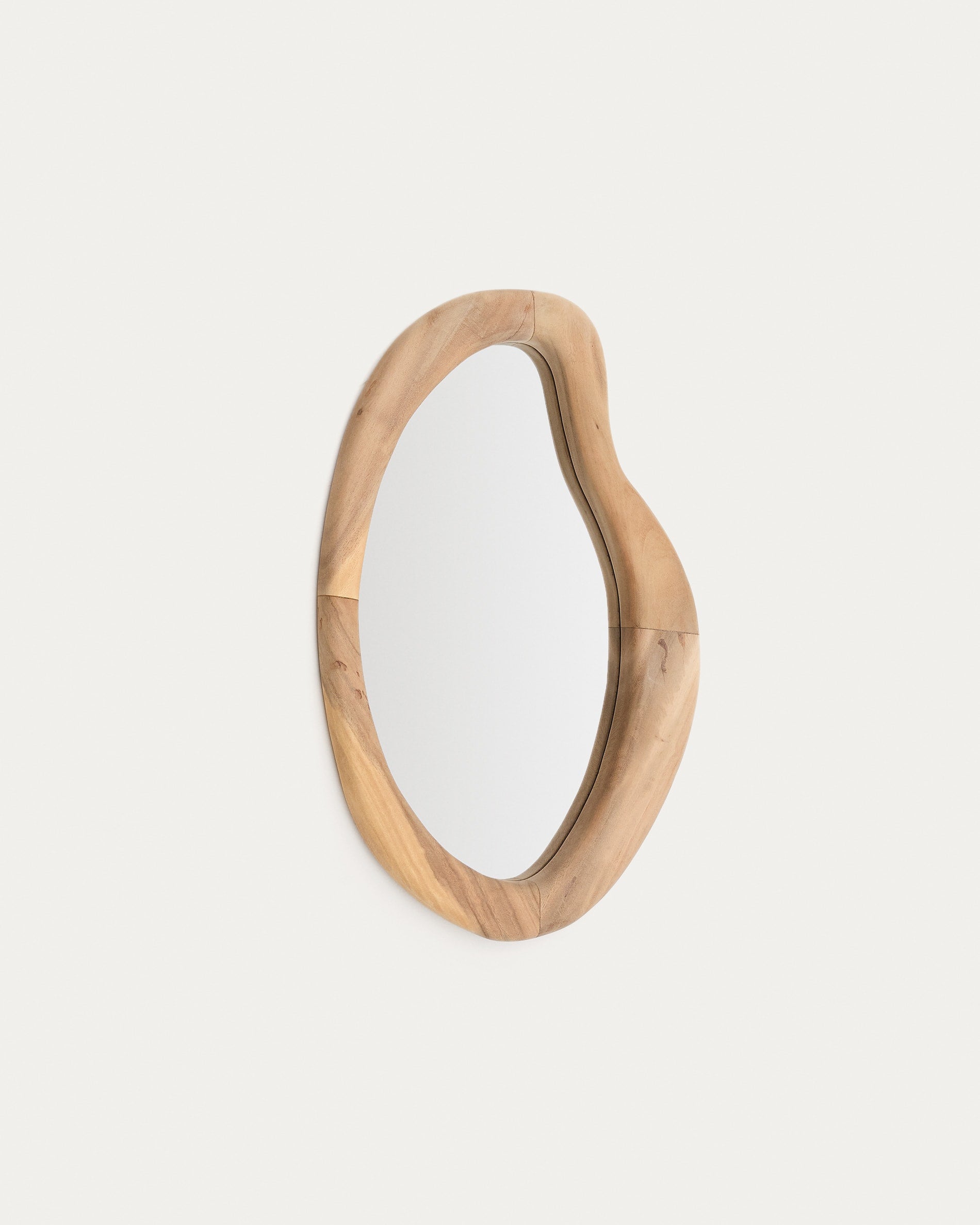 Selem mirror made of munggur wood with a natural finish, 68 x 44 cm