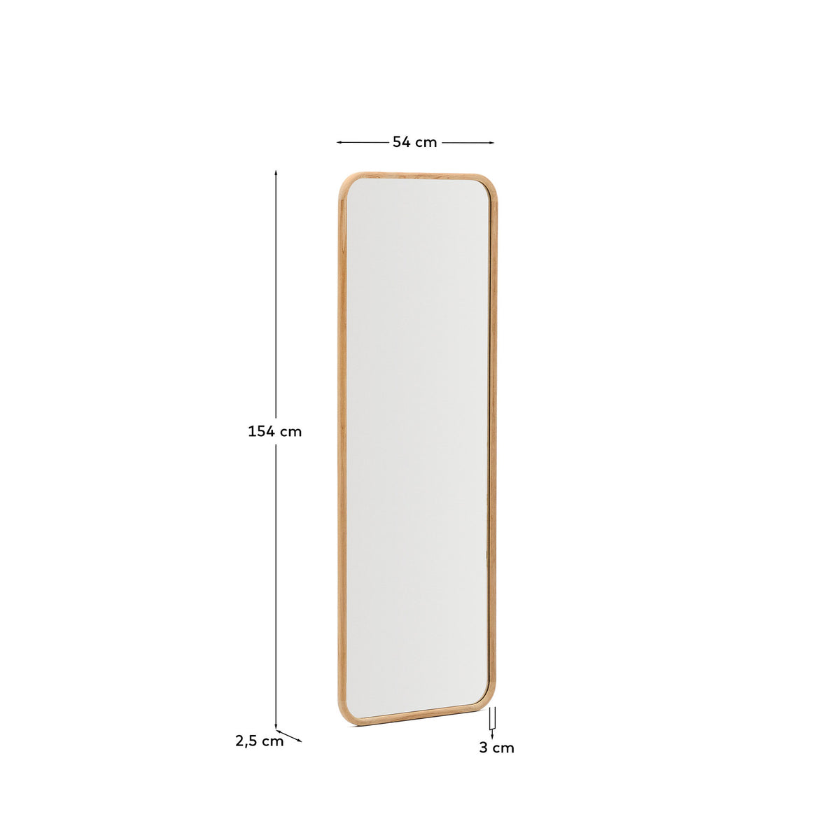 Spiegel Milsa aus Teakholz 54 x 154 cm FSC 100 % in Braun präsentiert im Onlineshop von KAQTU Design AG. Wandspiegel ist von Kave Home