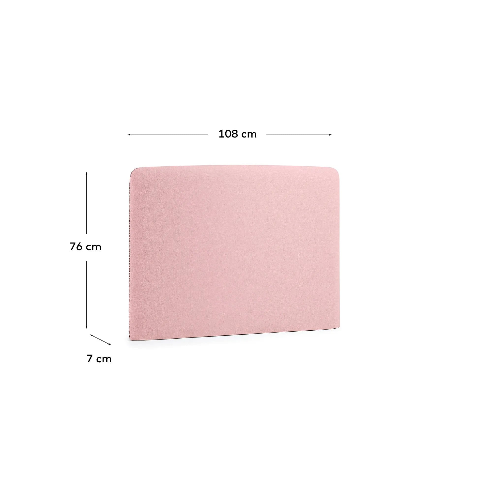 Elegantes Kopfteil in zartem Rosa, abnehmbarer Bezug, minimalistisch, langlebig, ideal für 90 cm Betten.