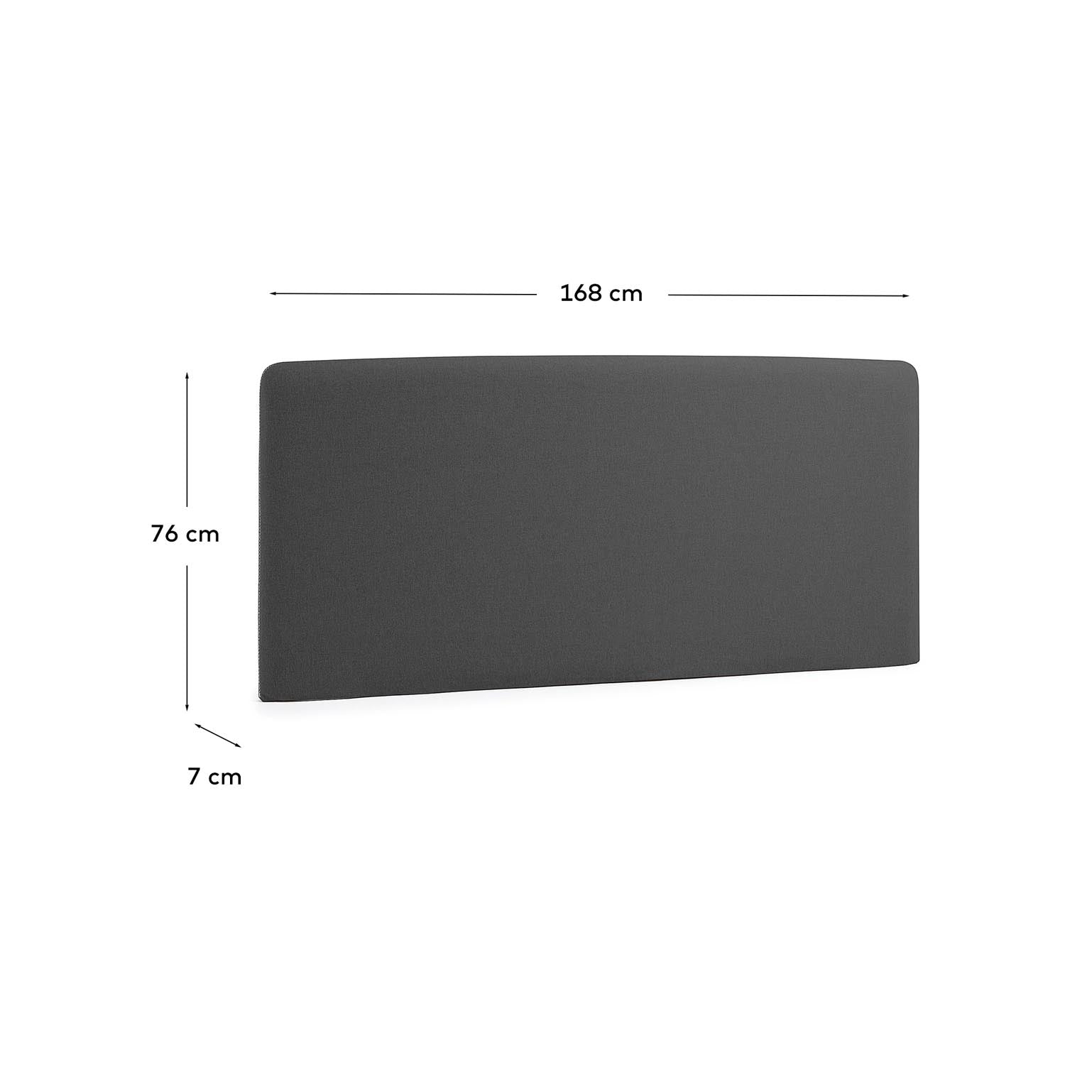 Bettkopfteil Dyla mit abnehmbarem Bezug in Schwarz für Bett von 150 cm FSC Mix Credit in Schwarz präsentiert im Onlineshop von KAQTU Design AG. Zubehör Bett ist von Kave Home