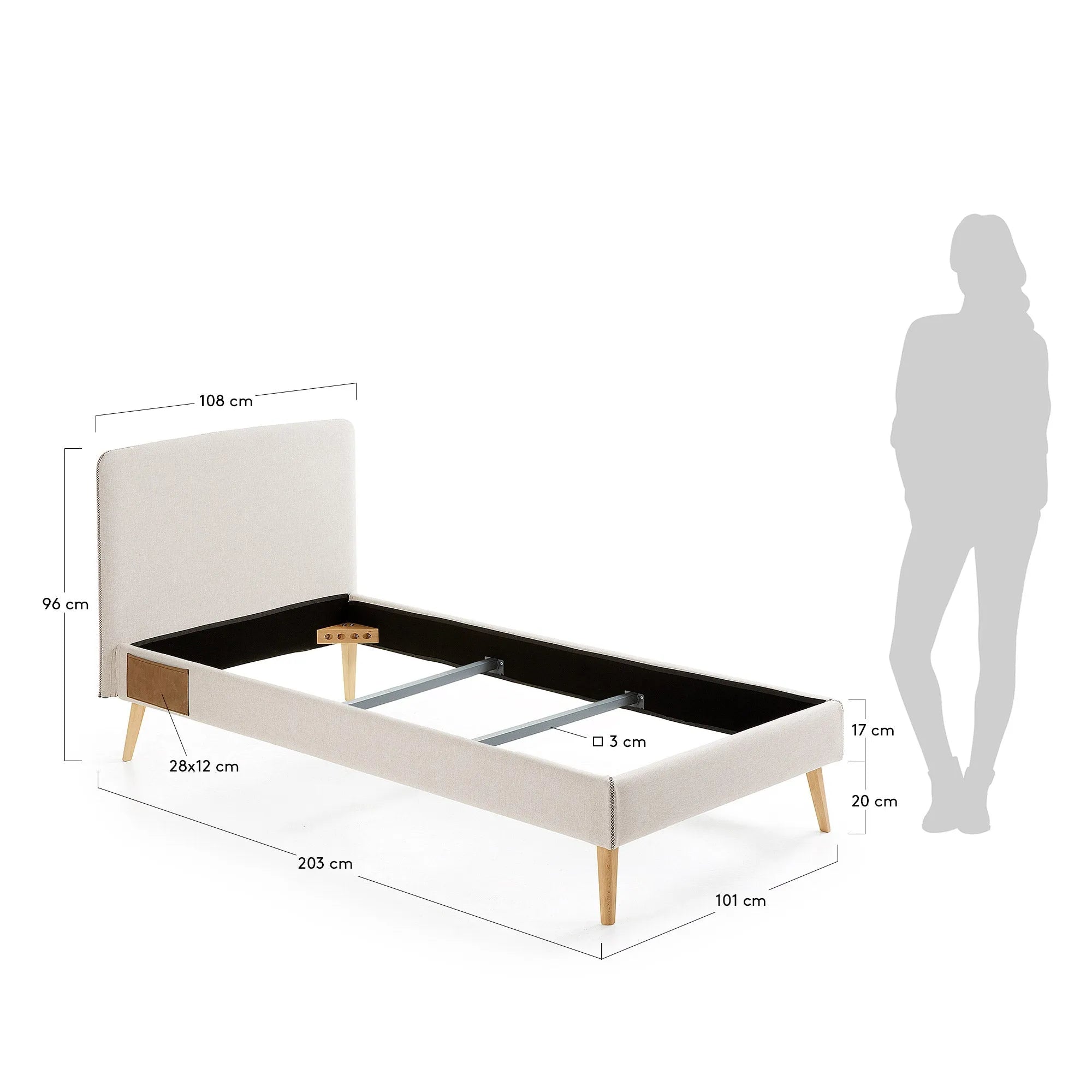 Der Dyla Bezug in Beige von Kave Home: Eleganz und Komfort für Ihr 90x190 cm Bett, langlebig und pflegeleicht.