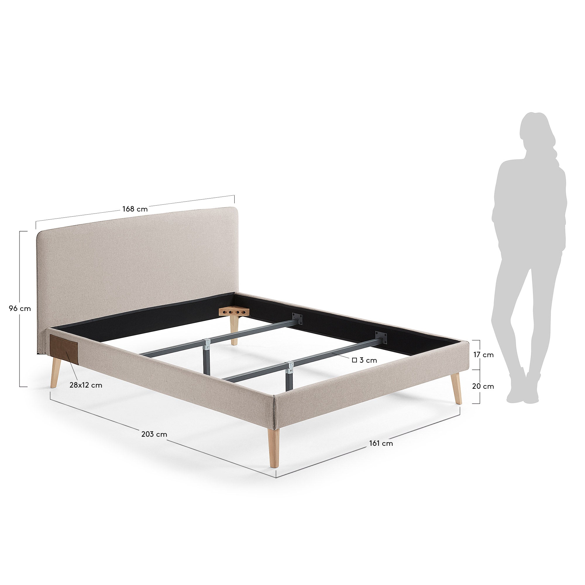 Dyla Bettbezug in Beige von Kave Home, passend für 150x190 cm Matratzen, bietet stilvolle Eleganz und Komfort für Ihr Schlafzimmer.