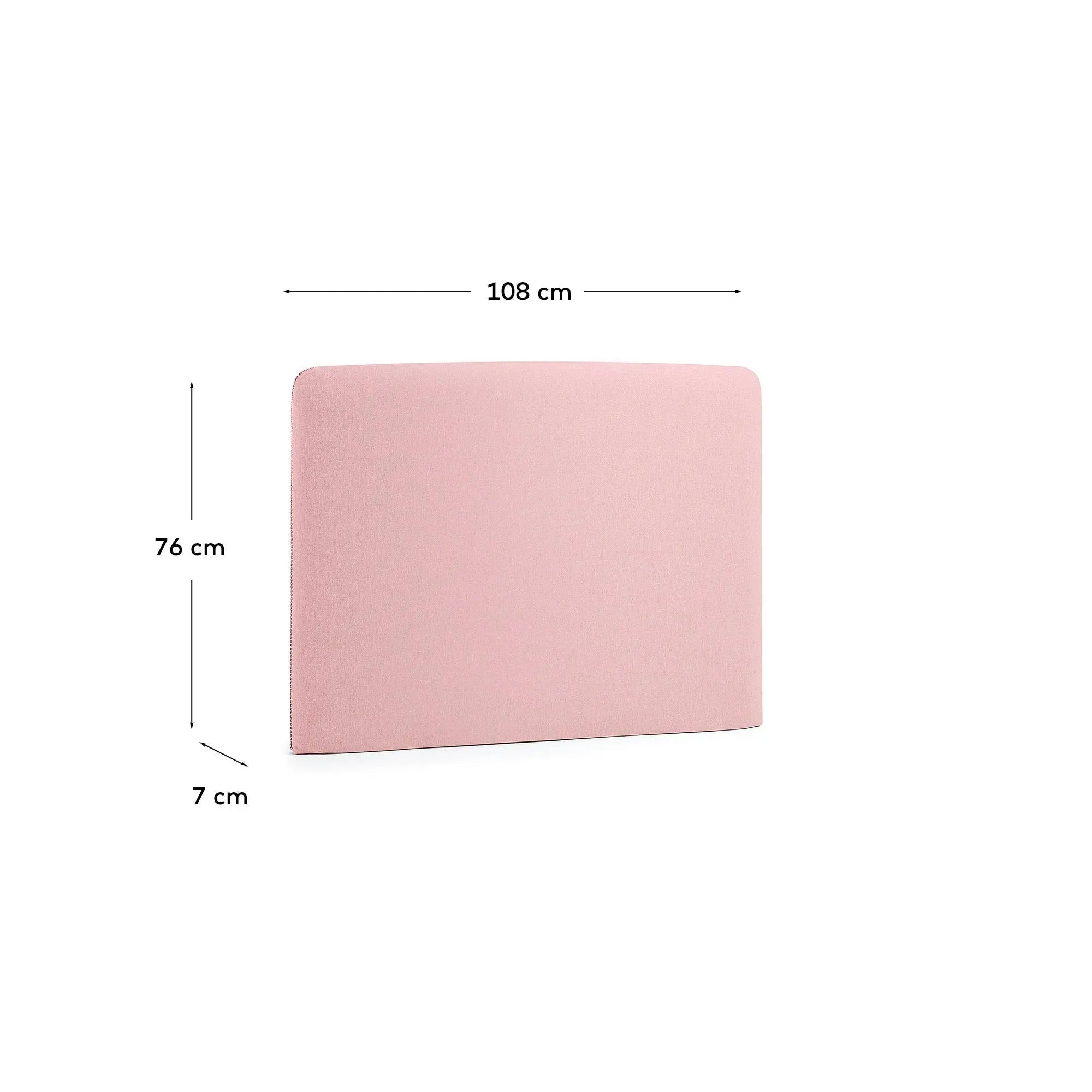 Rosa Bettkopfteil-Bezug Dyla von Kave Home, passend für 90 cm Betten. Verleiht Ihrem Schlafzimmer Eleganz und Gemütlichkeit.