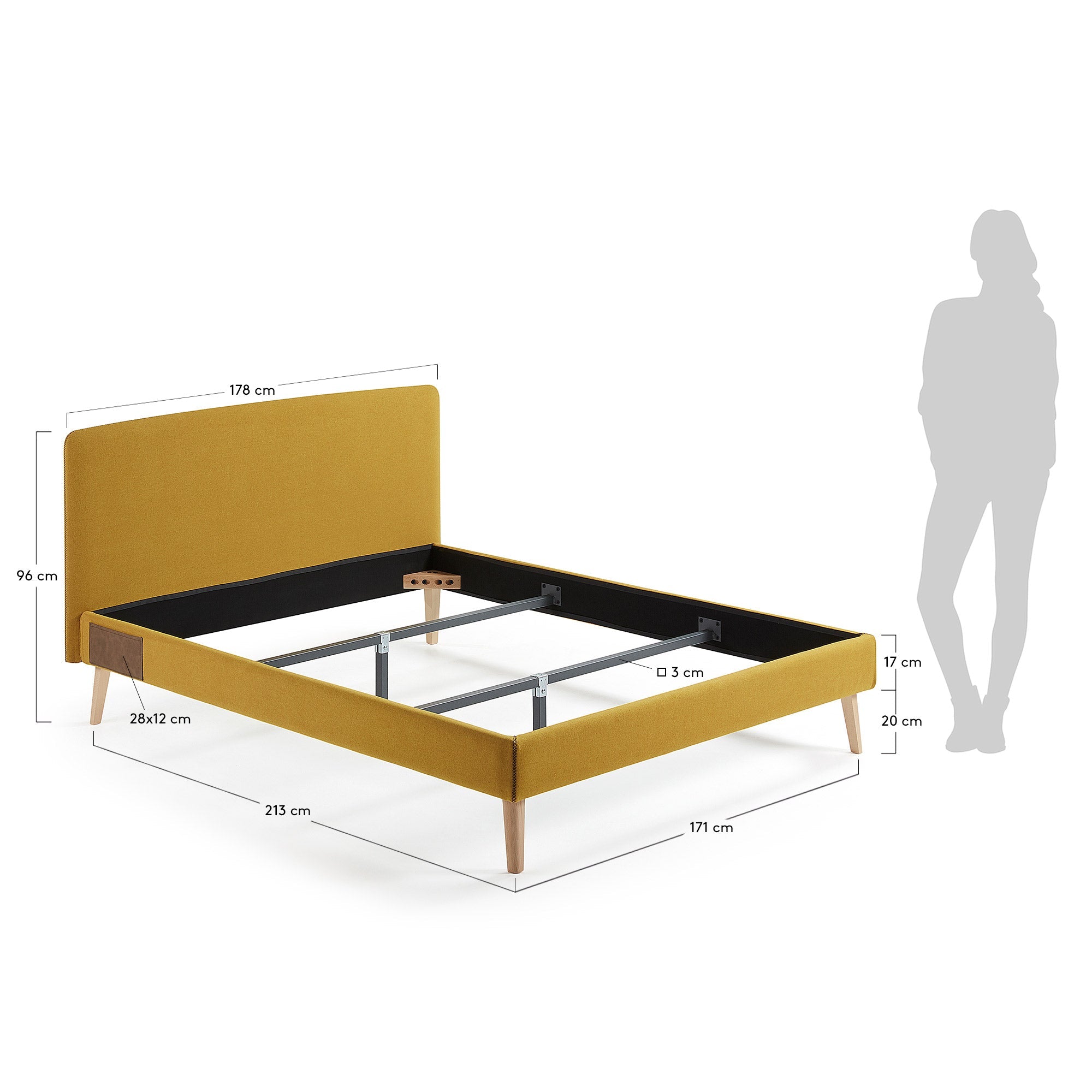 Dyla Bettbezug in Senf von Kave Home, ideal für 160x200 cm Betten, verleiht Ihrem Schlafzimmer einen modernen und eleganten Look.