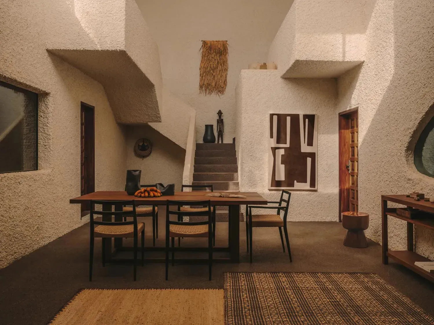 Wandteppich aus Palmenblättern und Bambus, 90x93 cm, handgefertigt, bringt natürliche Eleganz und Wärme in Ihr Zuhause.