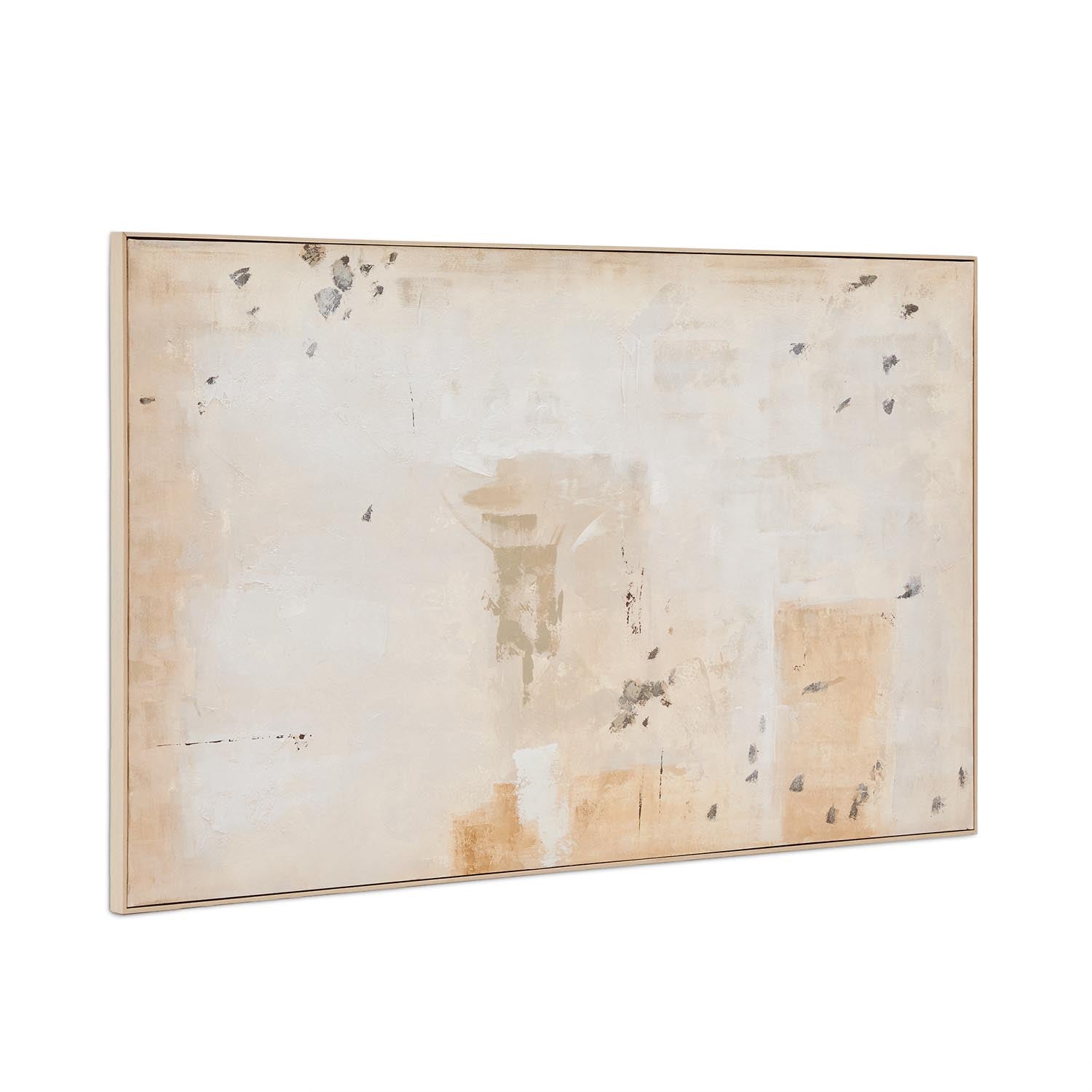 Abstraktes Silpa Bild von Kave Home, 200x120 cm, in Beige- und Grautönen, ideal für grosse Wände, hochwertige Materialien.