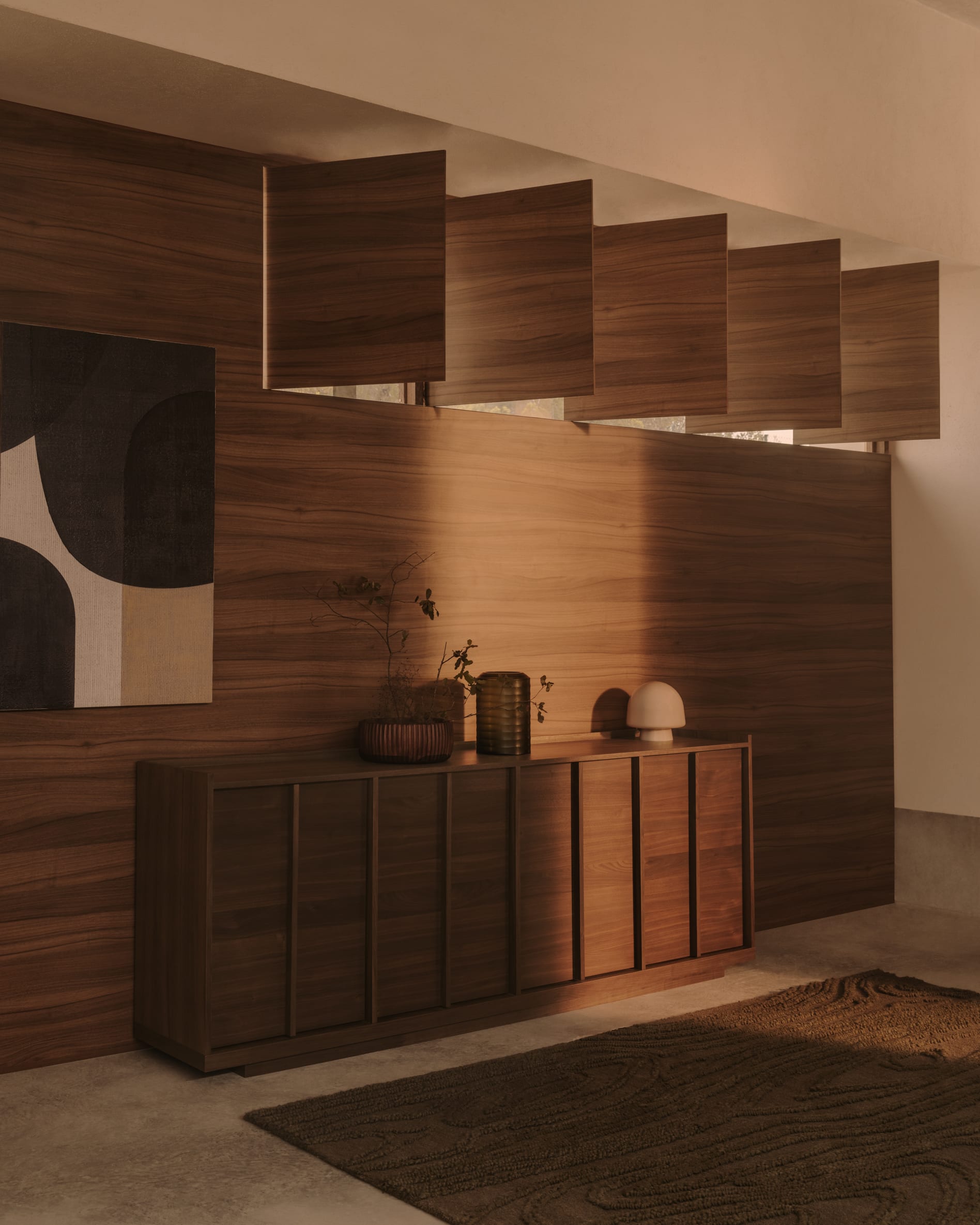 Abstrakte Leinwand Tonol in Braun, 100x80 cm, von Kave Home. Stilvolles Design für moderne Wohnräume. Hochwertige Wanddekoration.