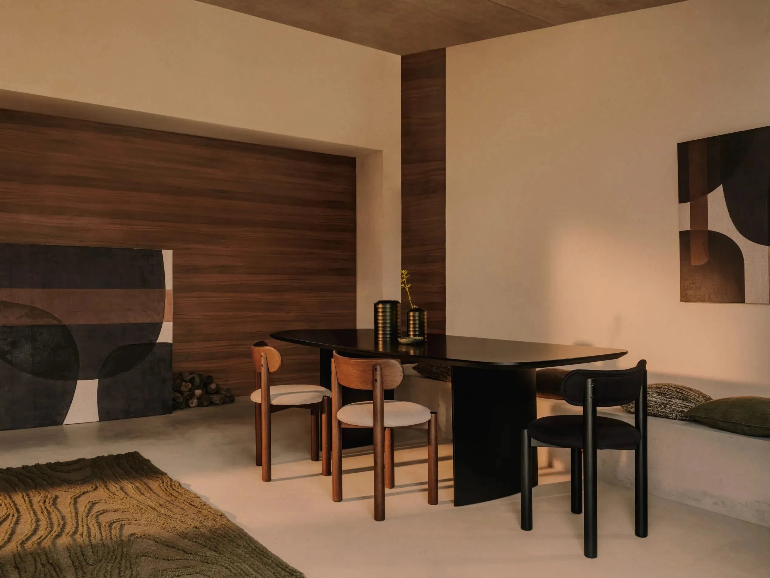 Abstrakte Leinwand Tonol in Braun, 100x80 cm, von Kave Home. Elegante Wandkunst für zeitgenössische Wohnräume. Premium Qualität.