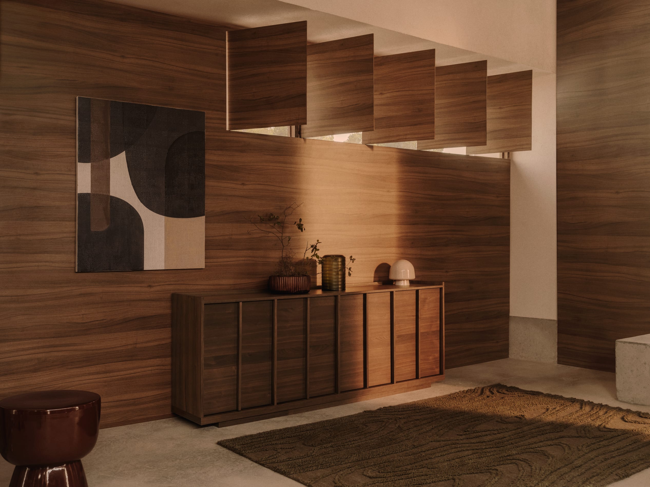 Abstrakte Leinwand Tonol in Braun, 100x80 cm, von Kave Home. Stilvolle Wanddekoration für moderne Räume. Hochwertige Verarbeitung.