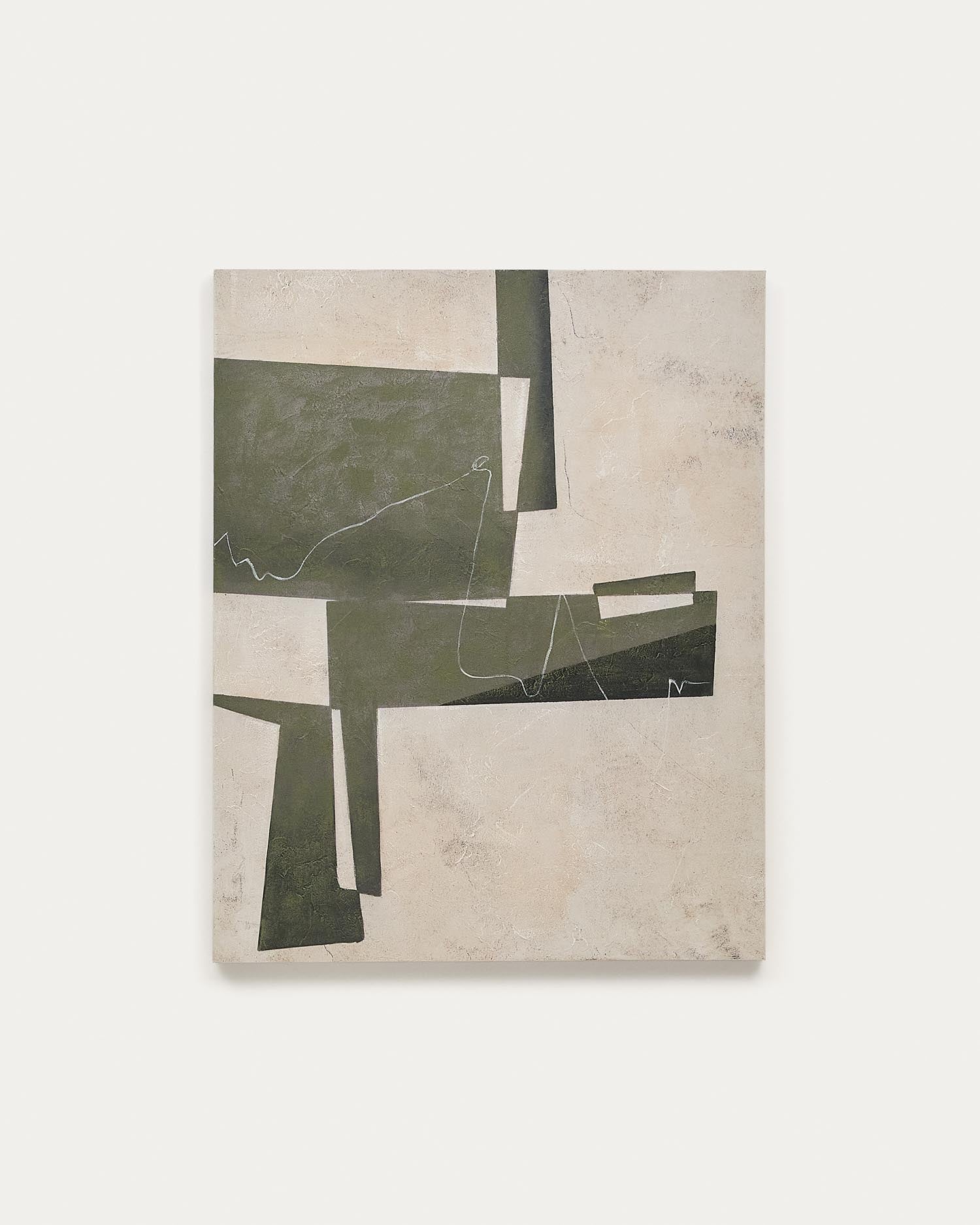 Abstract Canvas Fida green 118 x 94 cm