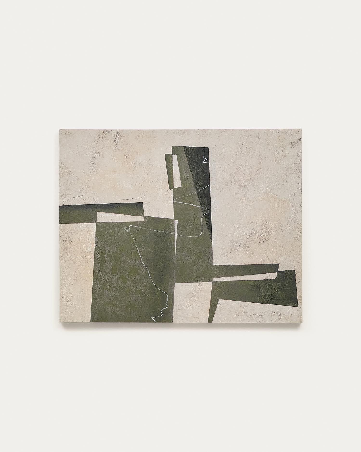 Abstract Canvas Fida green 118 x 94 cm