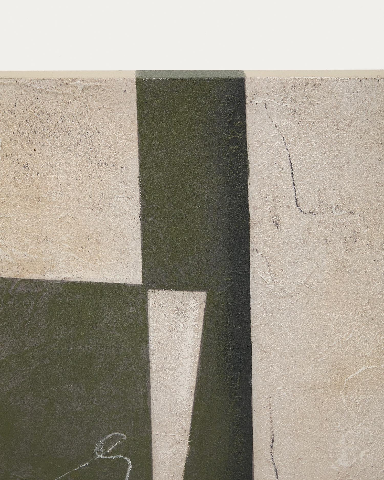 Abstrakte Leinwand in Grün von Kave Home, 118x94 cm, modernes Design, ideal für stilvolle Wohnräume und kreative Dekoration.