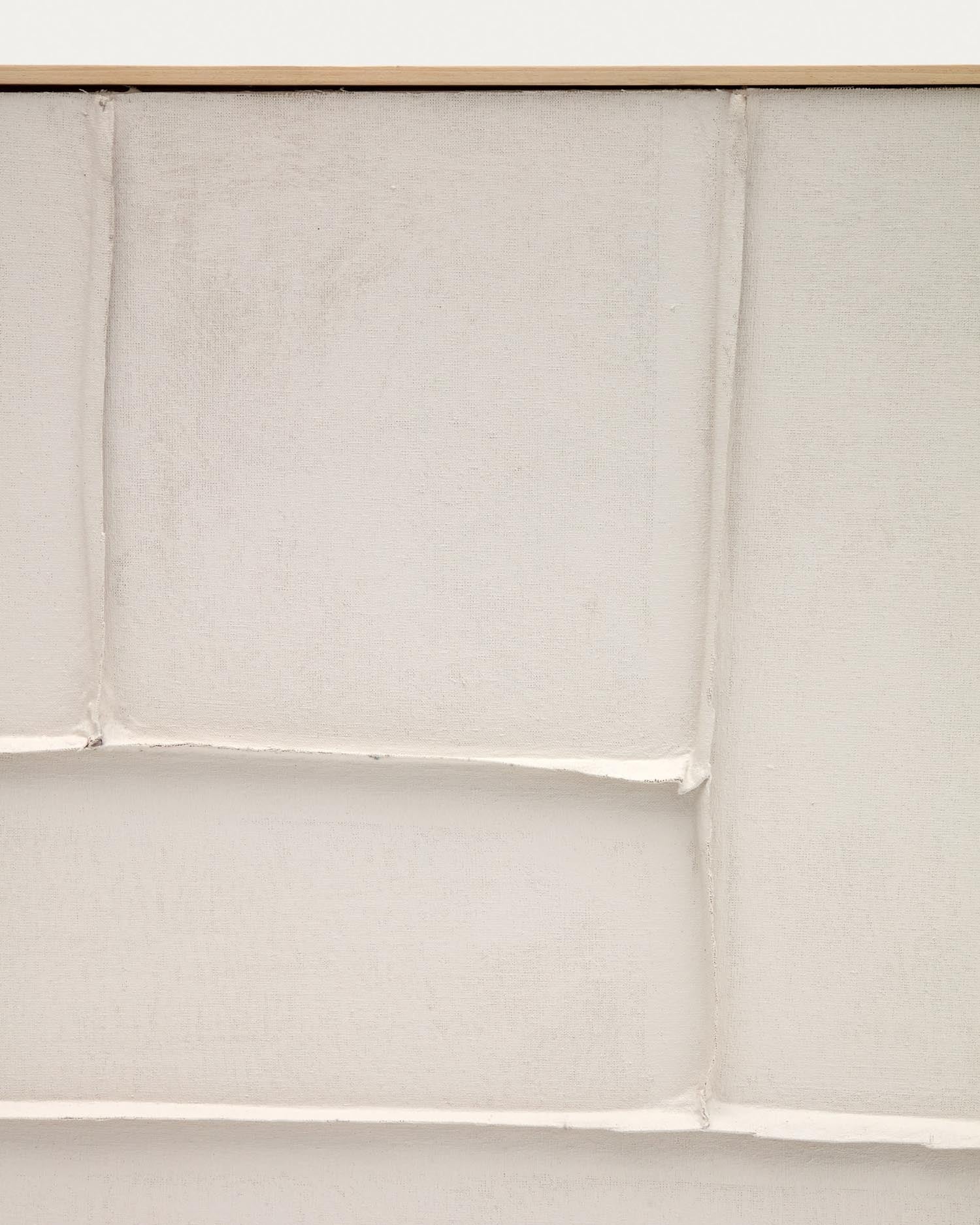 Leinwand Klis von Kave Home, 120x200 cm, aus Leinen mit weißen geometrischen Mustern. Ideal für moderne Wohnräume.