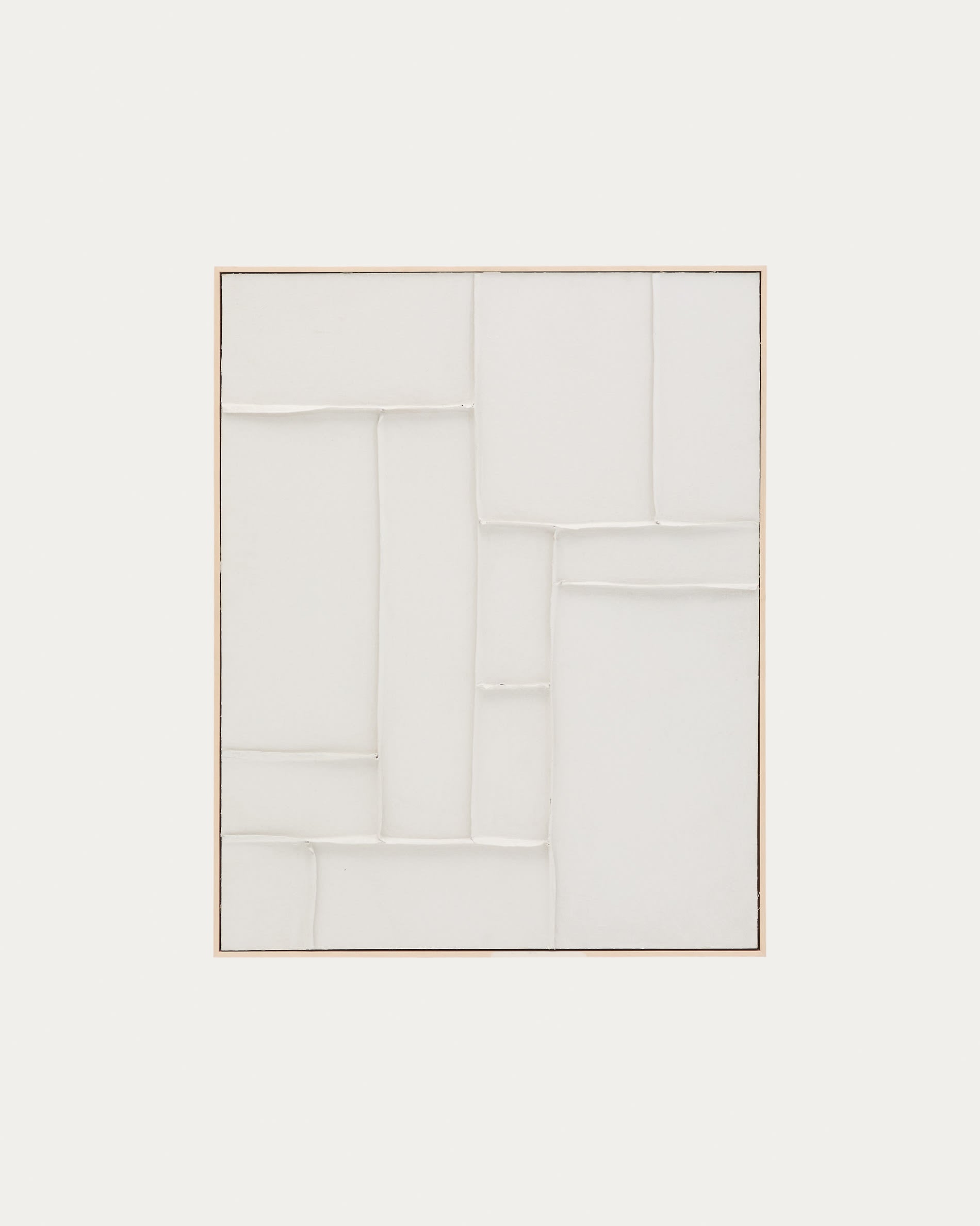 Modernes Leinwandbild mit geometrischen Formen, 80x100 cm, von Kave Home. Eleganz und Minimalismus für stilvolle Räume.
