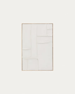 Bild Klis aus Leinen mit geometrischen Formen weiss 60 x 90 cm