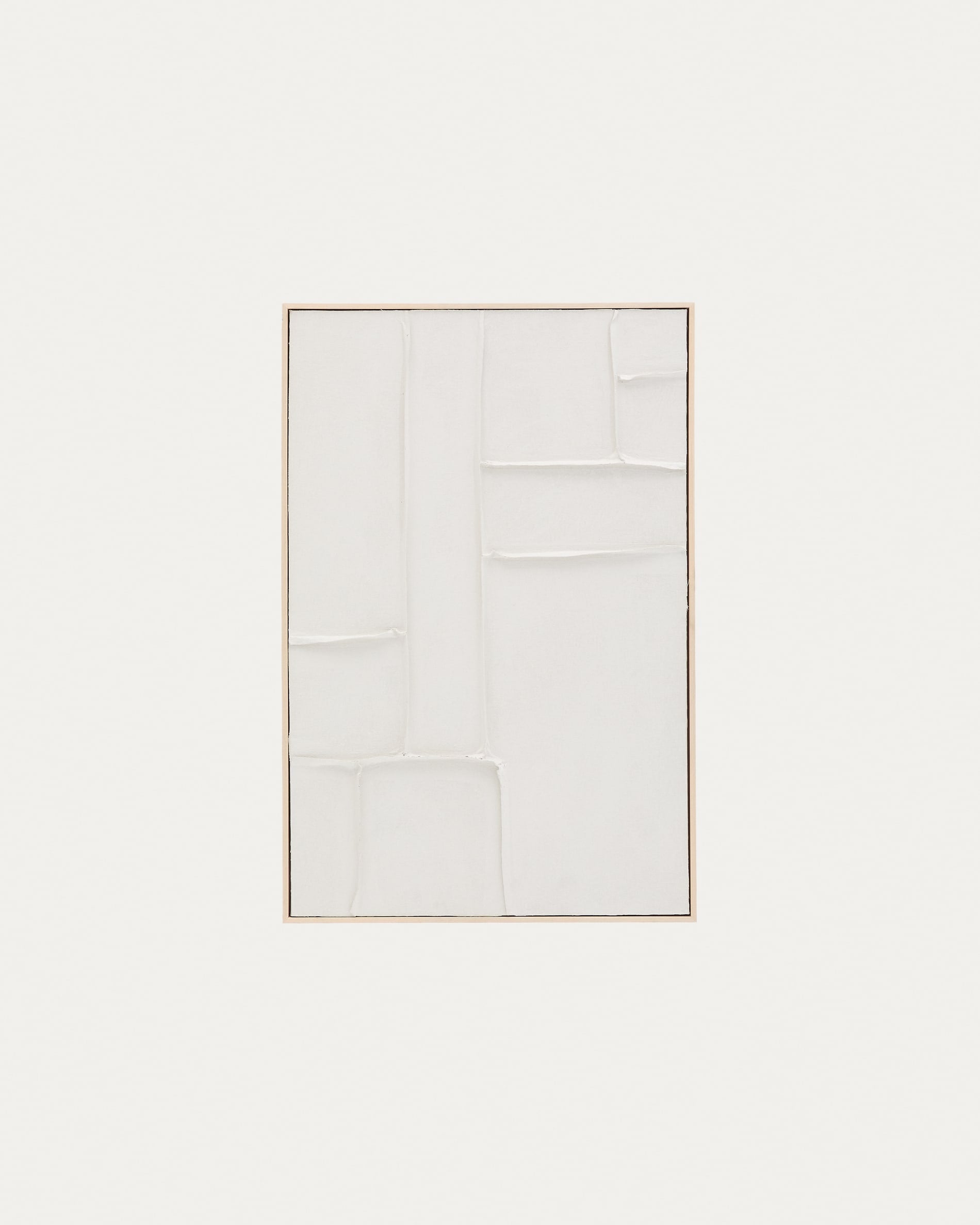 Modernes Leinwandbild mit geometrischen Formen in Weiß, 60x90 cm. Minimalistisch, langlebig, stilvoll – ideal für jedes Interieur.