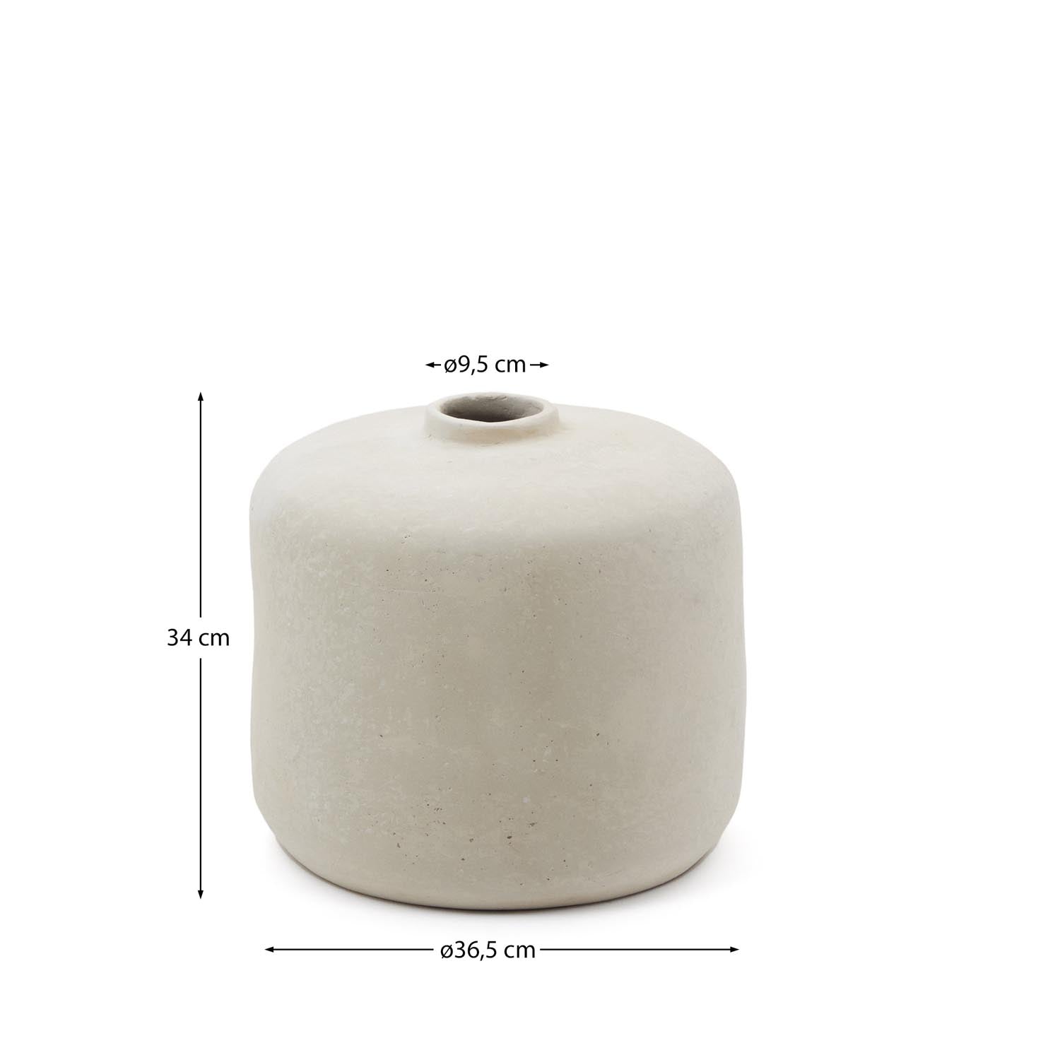 Nachhaltige Serina Vase aus Pappmaché in strahlendem Weiss, 36,5 cm hoch – ideal für frische Blumen und stilvolle Akzente.