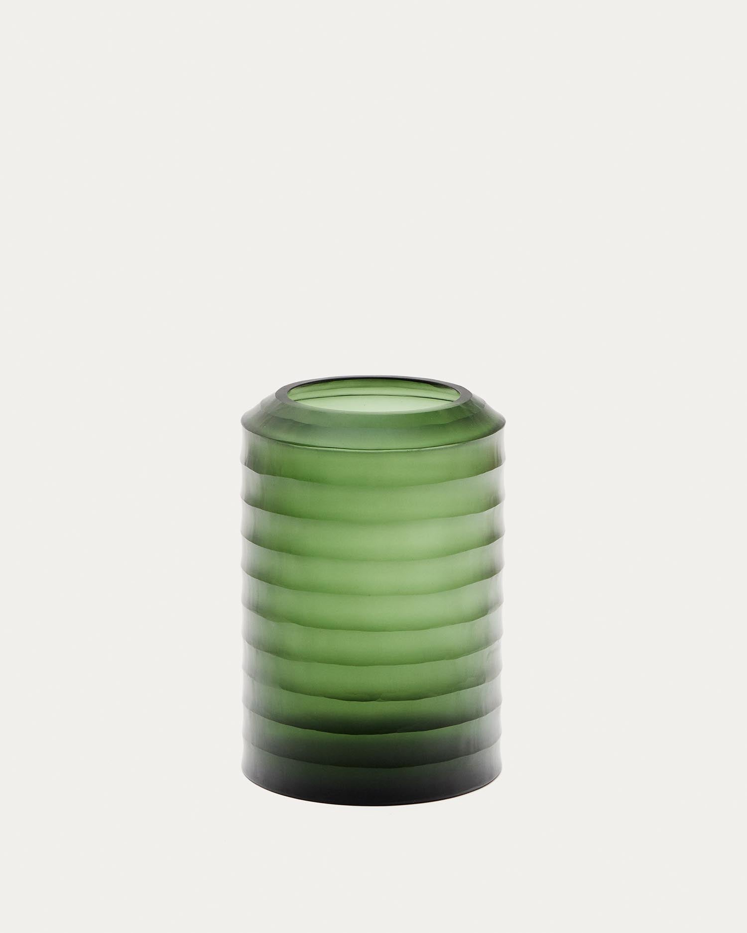 Vase Bunce aus recyceltem Glas grün 25 cm in Grün präsentiert im Onlineshop von KAQTU Design AG. Vase ist von Kave Home