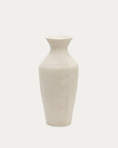 Vase Pria aus weissem Pappmaché 72 cm