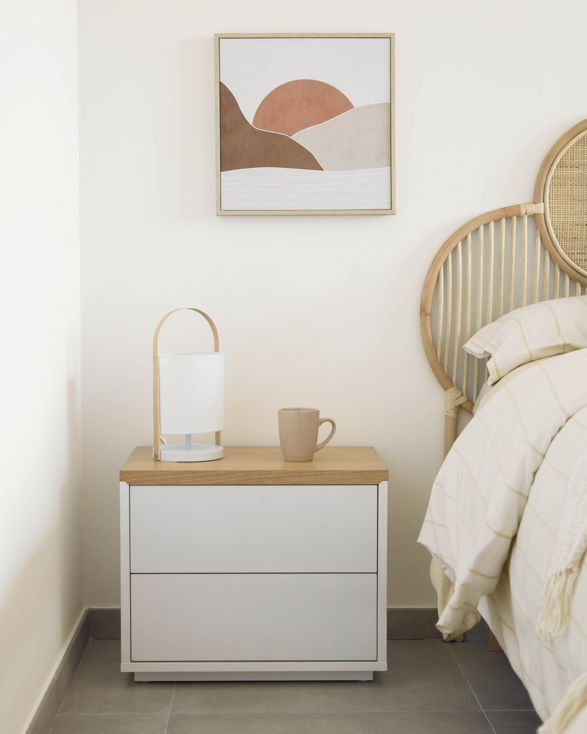 Rattan-Kopfteil Lalita von Kave Home, 160 cm, natürliches Finish, elegantes Design, nachhaltig und ideal für Ihr Schlafzimmer.