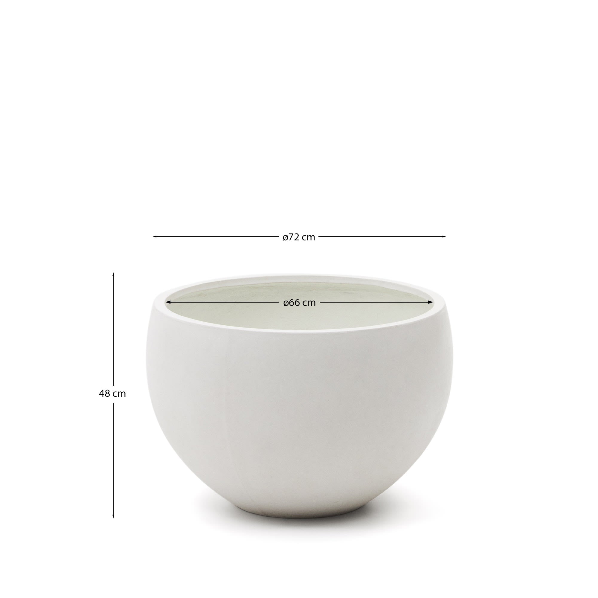 Moderner Zement-Blumentopf in Grau, Ø 72 cm. Wetterfest und langlebig, ideal für jede Umgebung. Perfekt für Ihre Pflanzen und stilvolle Akzente!