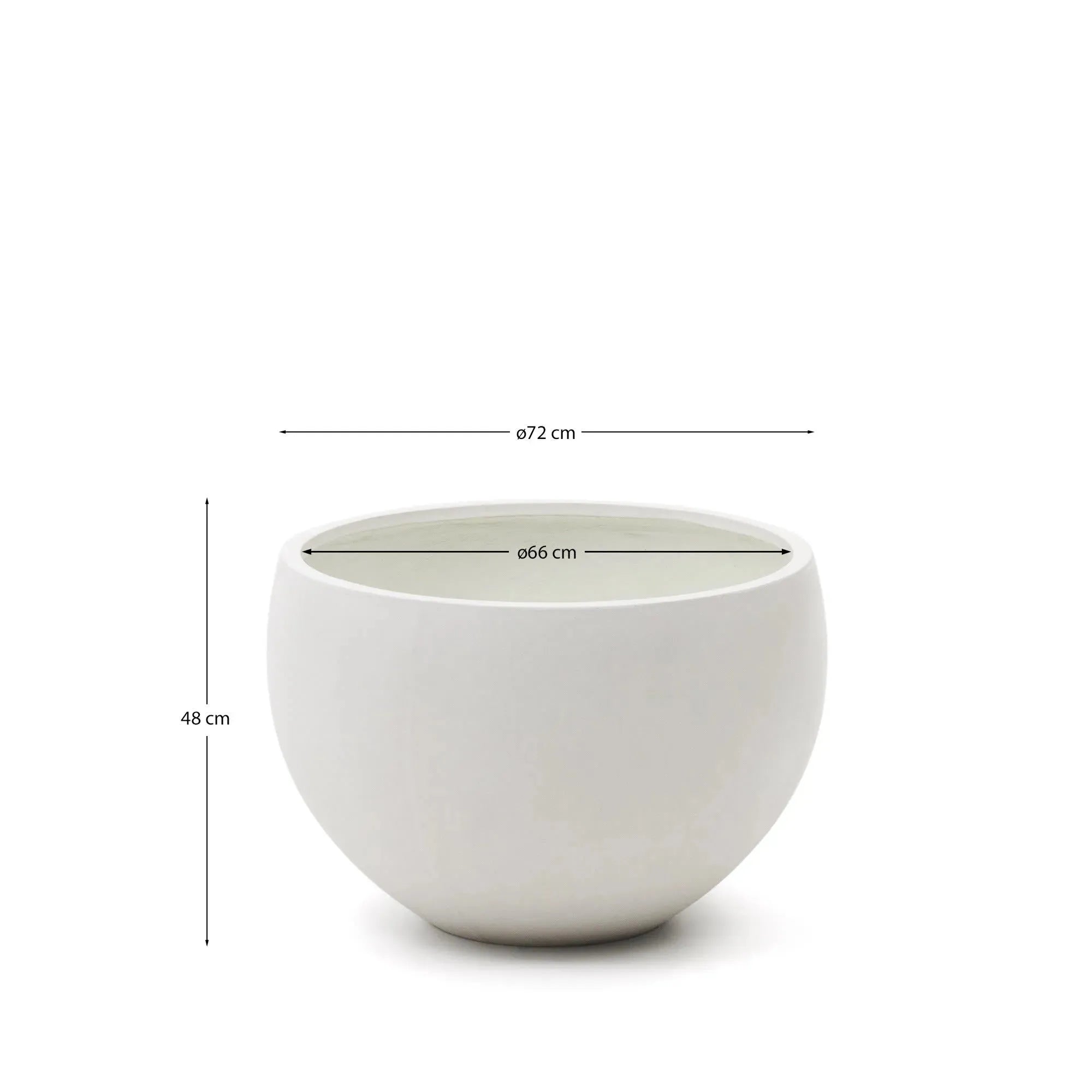Moderner Zement-Blumentopf in Grau-Weiß, Ø 72 cm, von Kave Home. Ideal für stilvolle Pflanzendekorationen im Innen- und Außenbereich.
