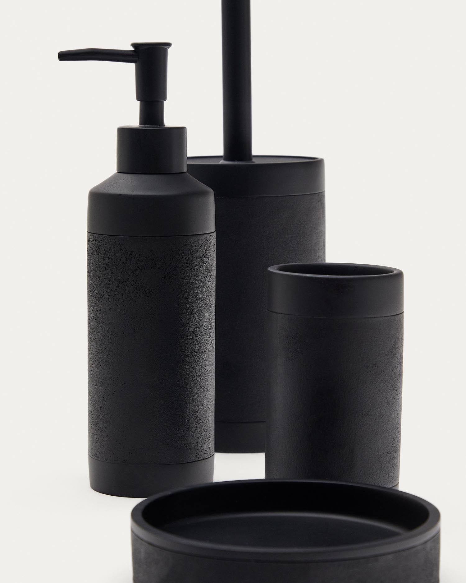 Sisel Zahnbürstenhalter aus schwarzem Polyresin in Schwarz präsentiert im Onlineshop von KAQTU Design AG. Toilettenartikel ist von Kave Home