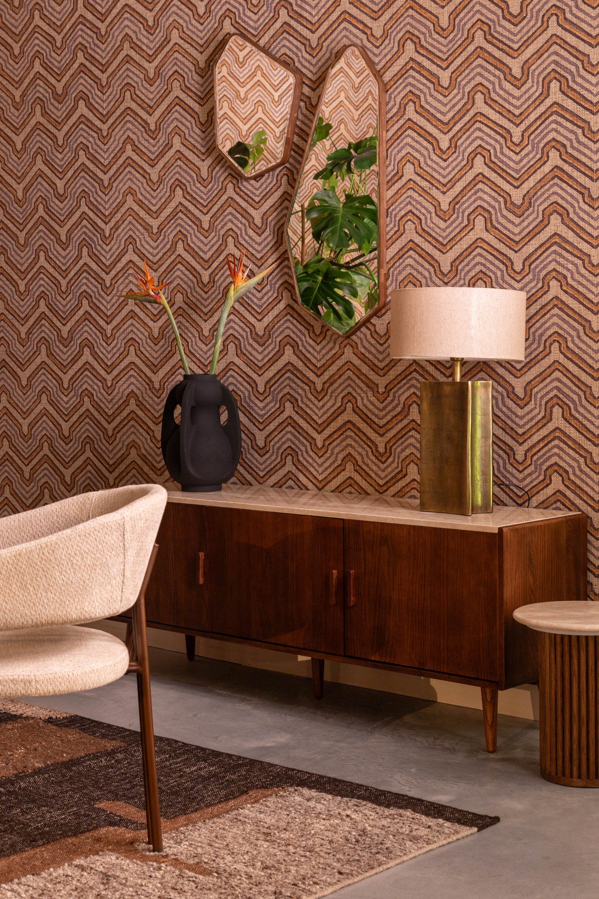 Bryn Mirror in Braun präsentiert im Onlineshop von KAQTU Design AG. Wandspiegel ist von Dutchbone