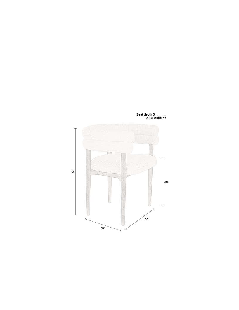 Sela Esszimmerstuhl in Off-White präsentiert im Onlineshop von KAQTU Design AG. Stuhl mit Armlehne ist von Dutchbone