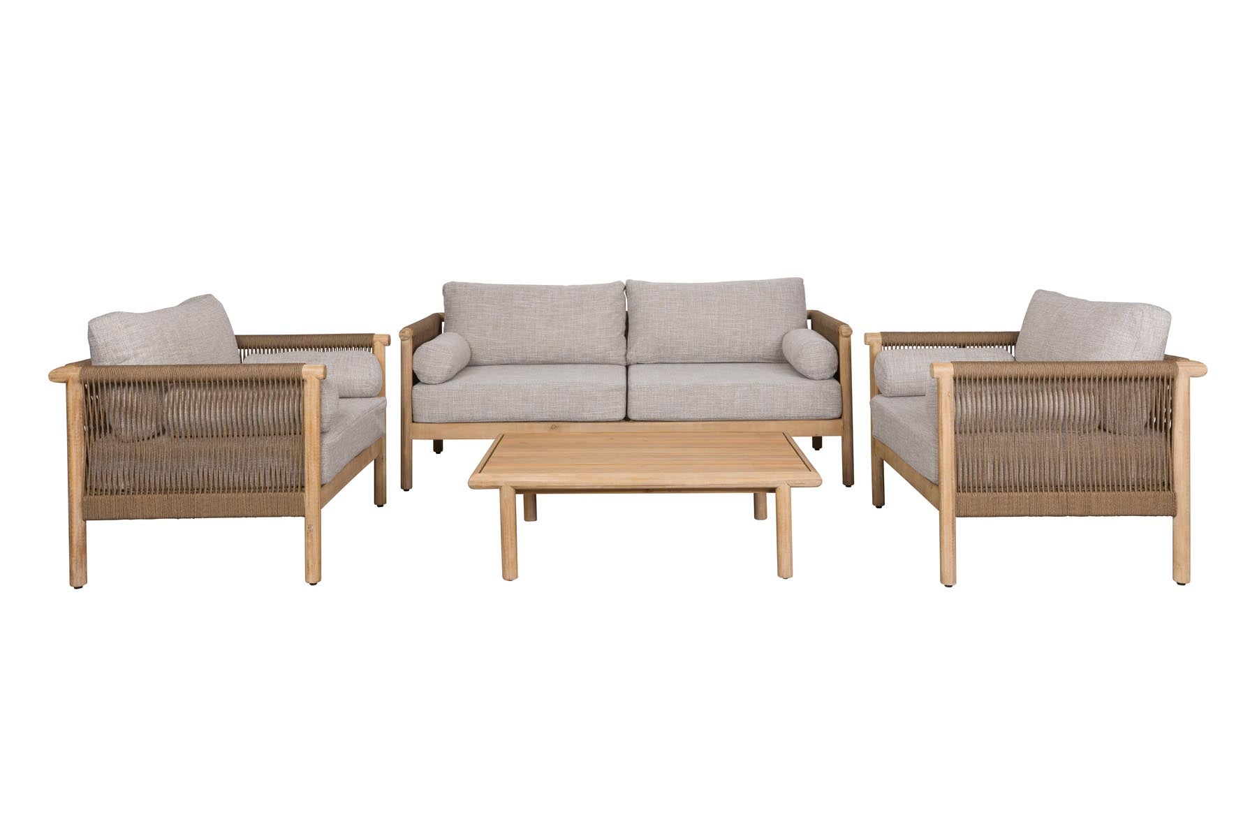Loungeset Oasis (Sofa + Kaffeetisch + 2 Liegestühle) in Beige präsentiert im Onlineshop von KAQTU Design AG. Loungeset ist von Dutchbone