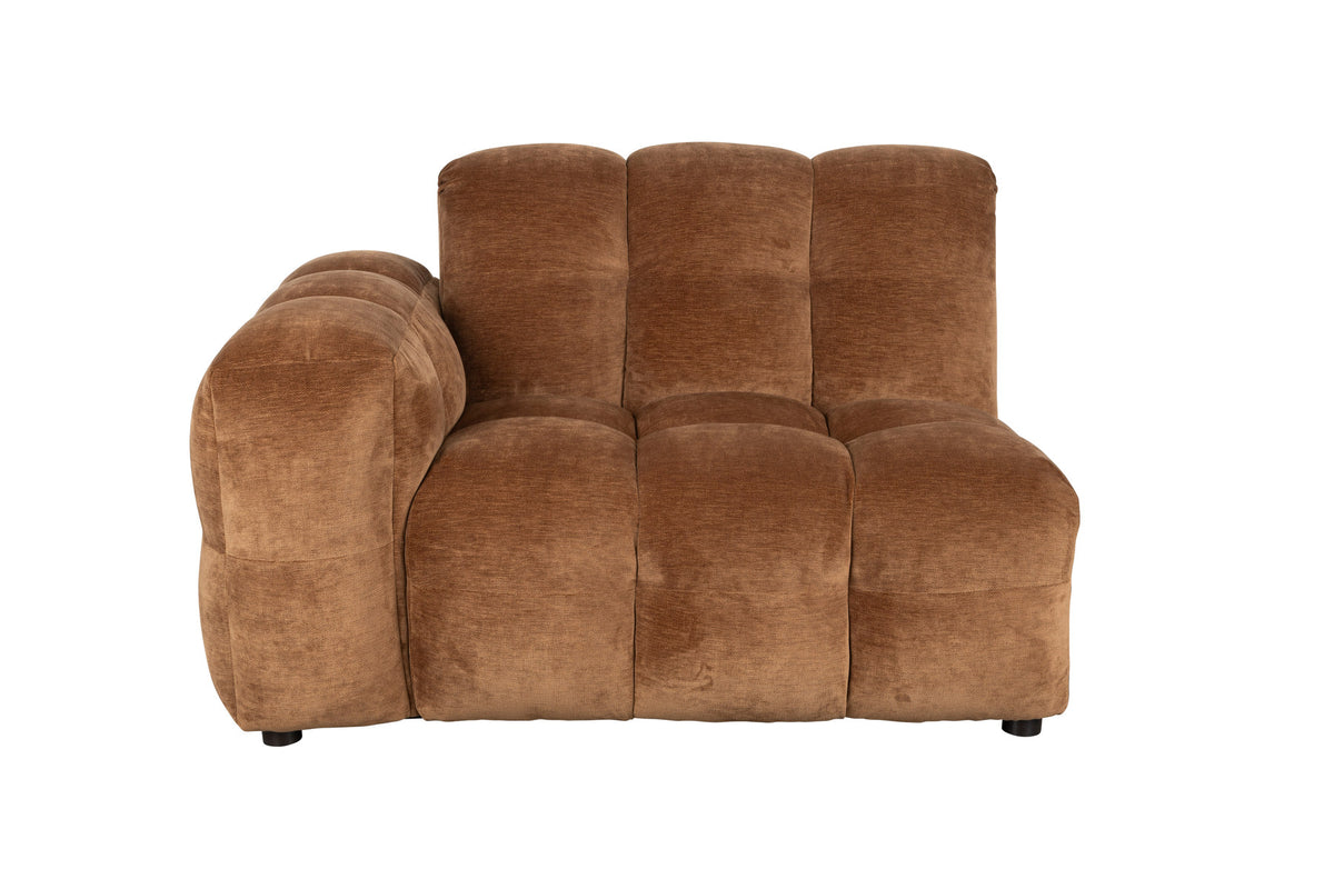 Sofa Element Hackman mit Arm links in Cognac präsentiert im Onlineshop von KAQTU Design AG. Modulares Sofa ist von Dutchbone