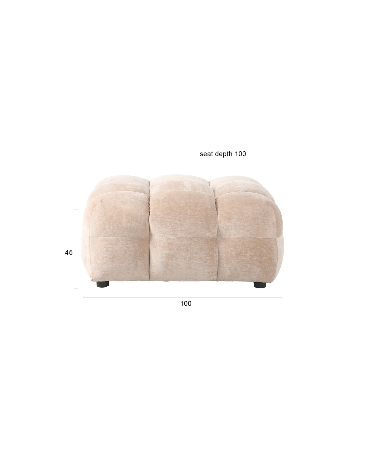 Hocker Hackman in Beige präsentiert im Onlineshop von KAQTU Design AG. Pouf ist von Dutchbone