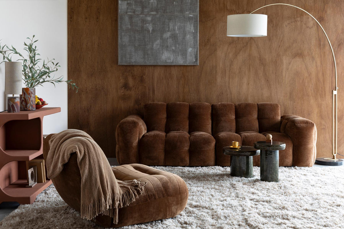 Sofa Hackman 3-Sitzer in Cognac präsentiert im Onlineshop von KAQTU Design AG. 3er Sofa ist von Dutchbone