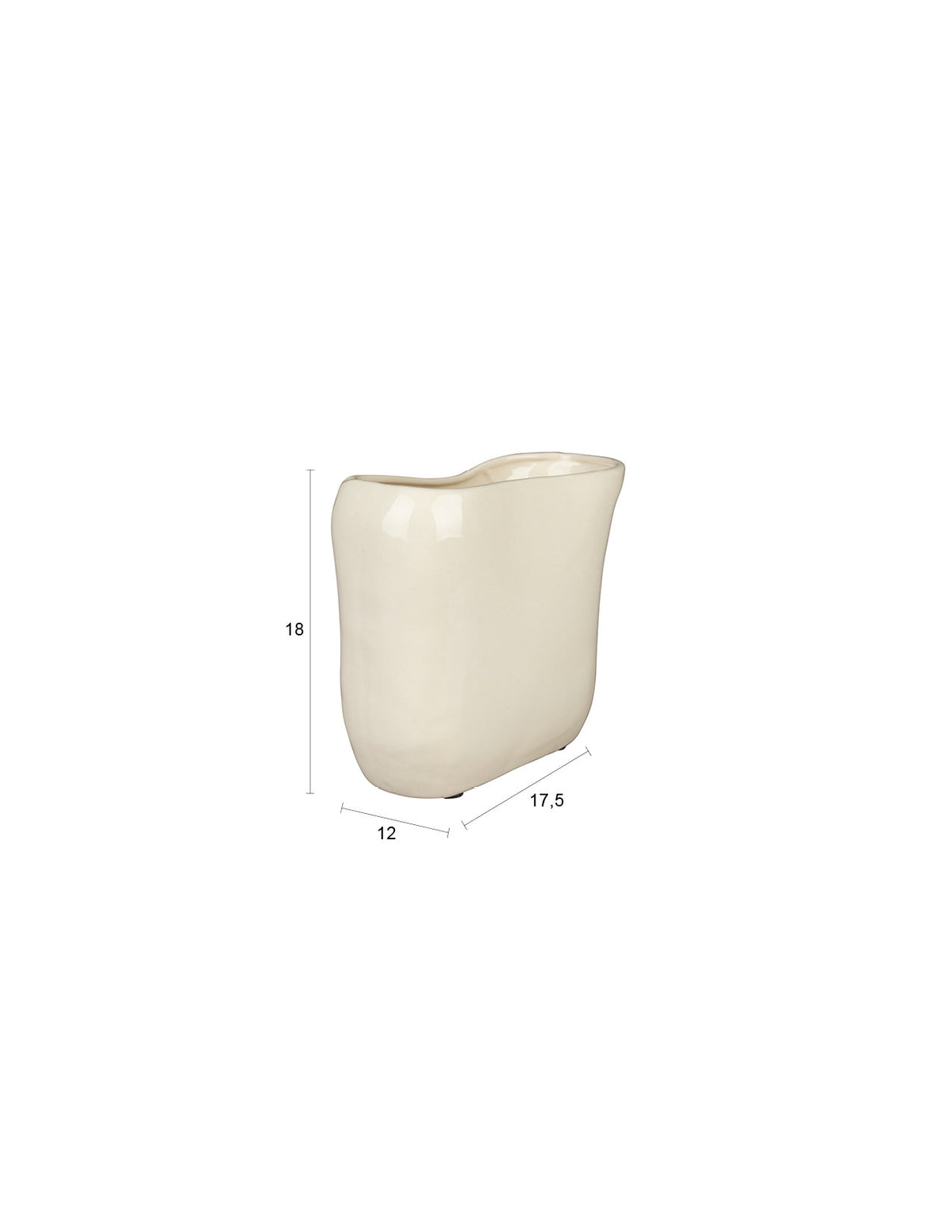 Vase Edna S in Beige präsentiert im Onlineshop von KAQTU Design AG. Vase ist von Dutchbone