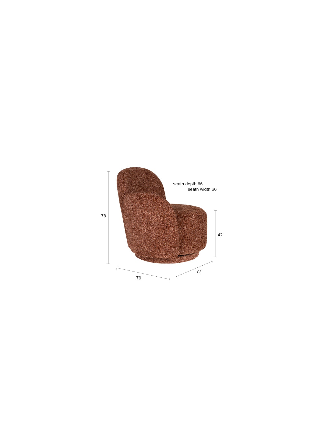 Sessel Rose Bordeaux Red in Rot präsentiert im Onlineshop von KAQTU Design AG. Sessel ist von Dutchbone