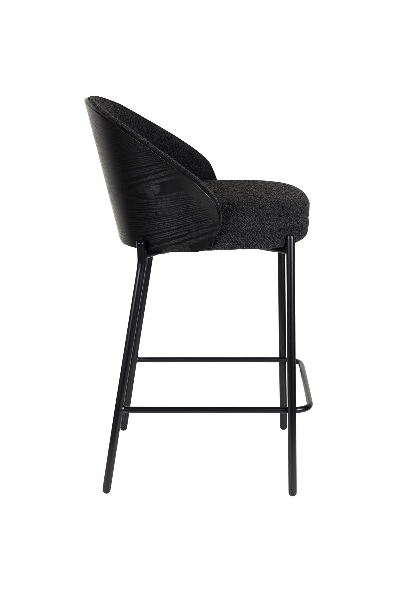 Barstuhl Rodin Bouclé Black in Schwarz präsentiert im Onlineshop von KAQTU Design AG. Barstuhl ist von Dutchbone