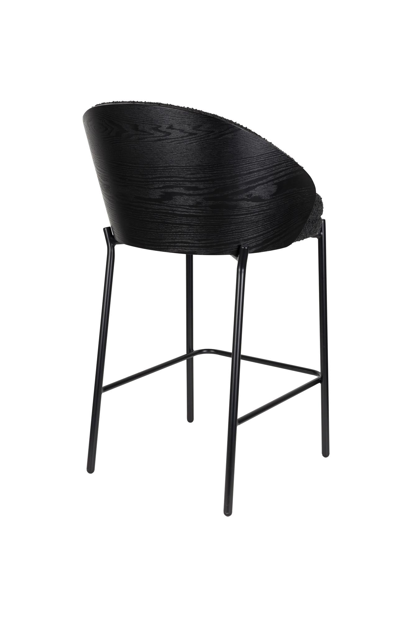Barstuhl Rodin Bouclé Black in Schwarz präsentiert im Onlineshop von KAQTU Design AG. Barstuhl ist von Dutchbone