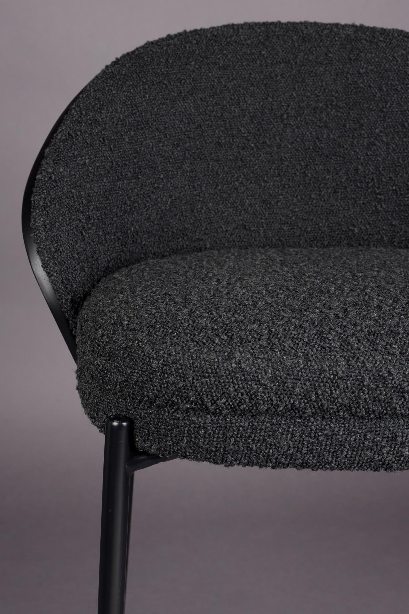 Barstuhl Rodin Bouclé Black in Schwarz präsentiert im Onlineshop von KAQTU Design AG. Barstuhl ist von Dutchbone