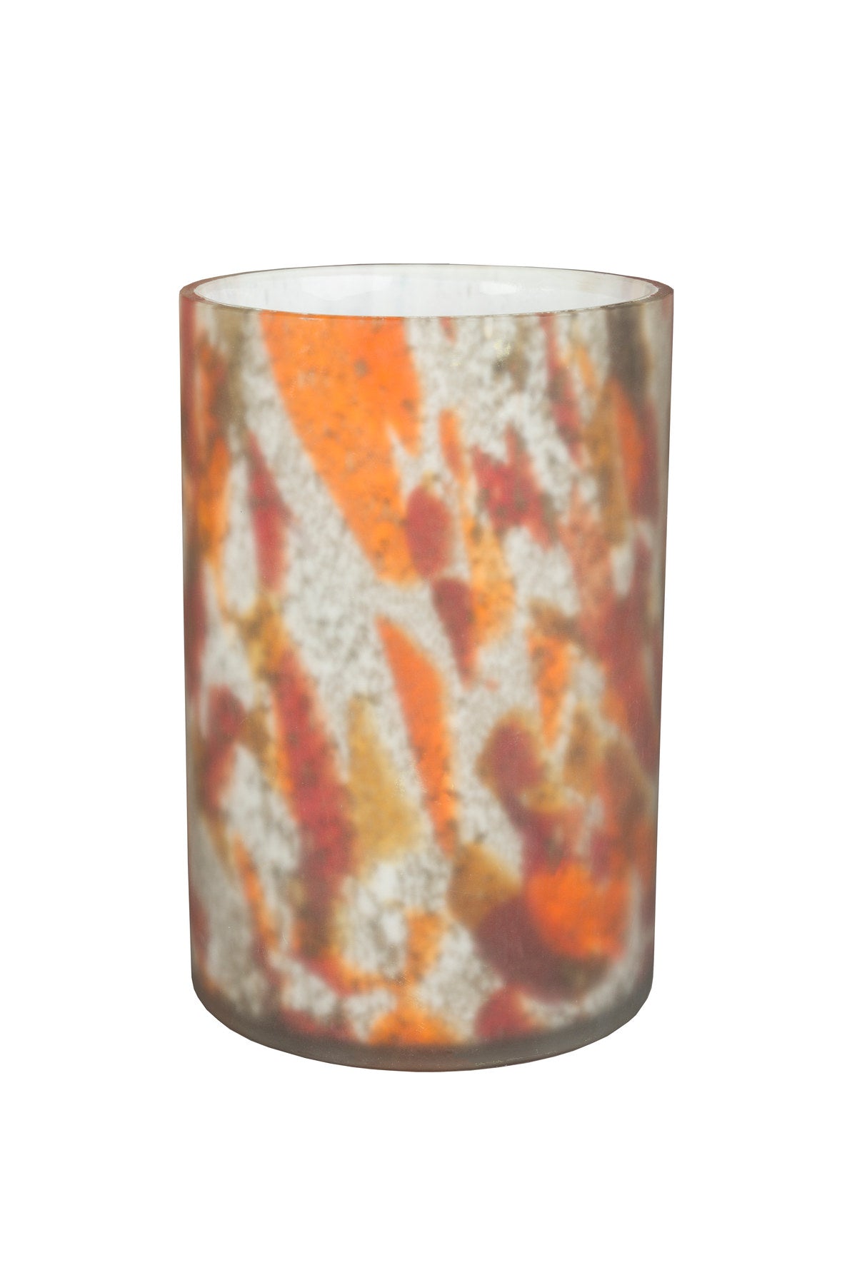 Mehrfarbige Vase Earl aus mattem Glas mit warmen, ineinander übergehenden Farbtönen
