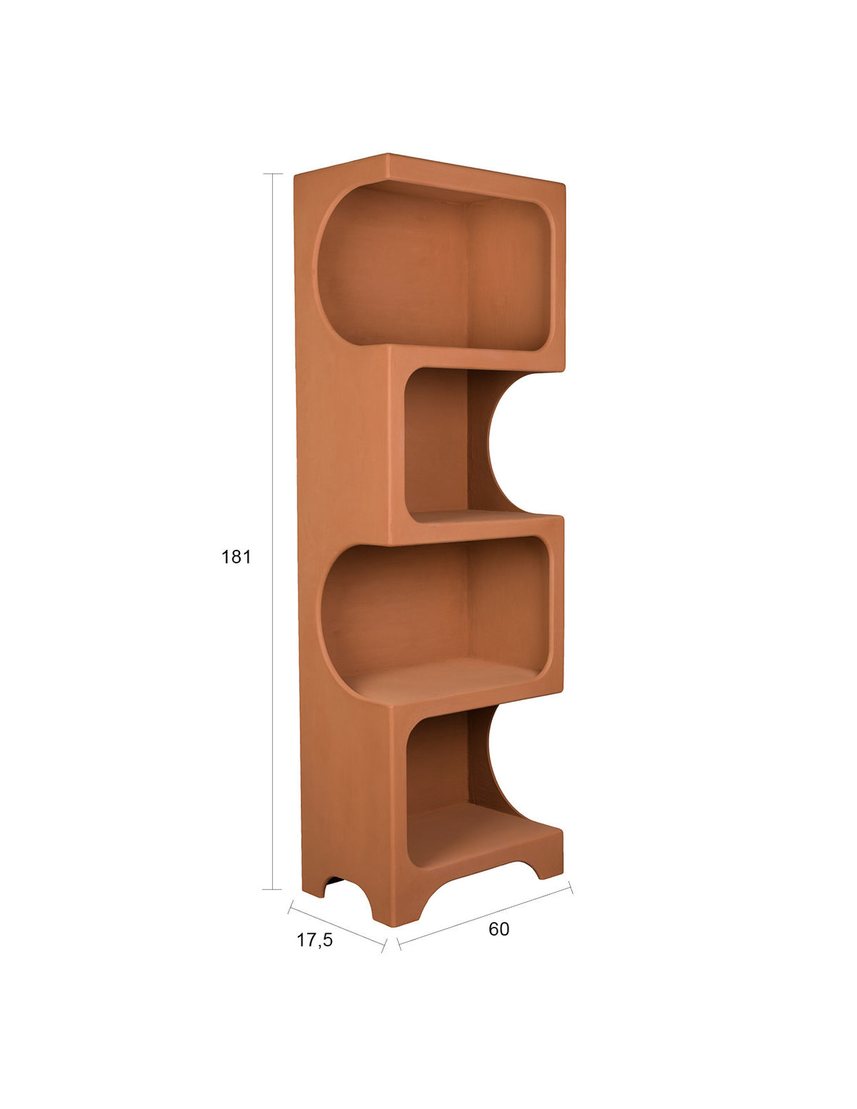 Regal Dundee in Terracotta präsentiert im Onlineshop von KAQTU Design AG. Bücherregal ist von Dutchbone