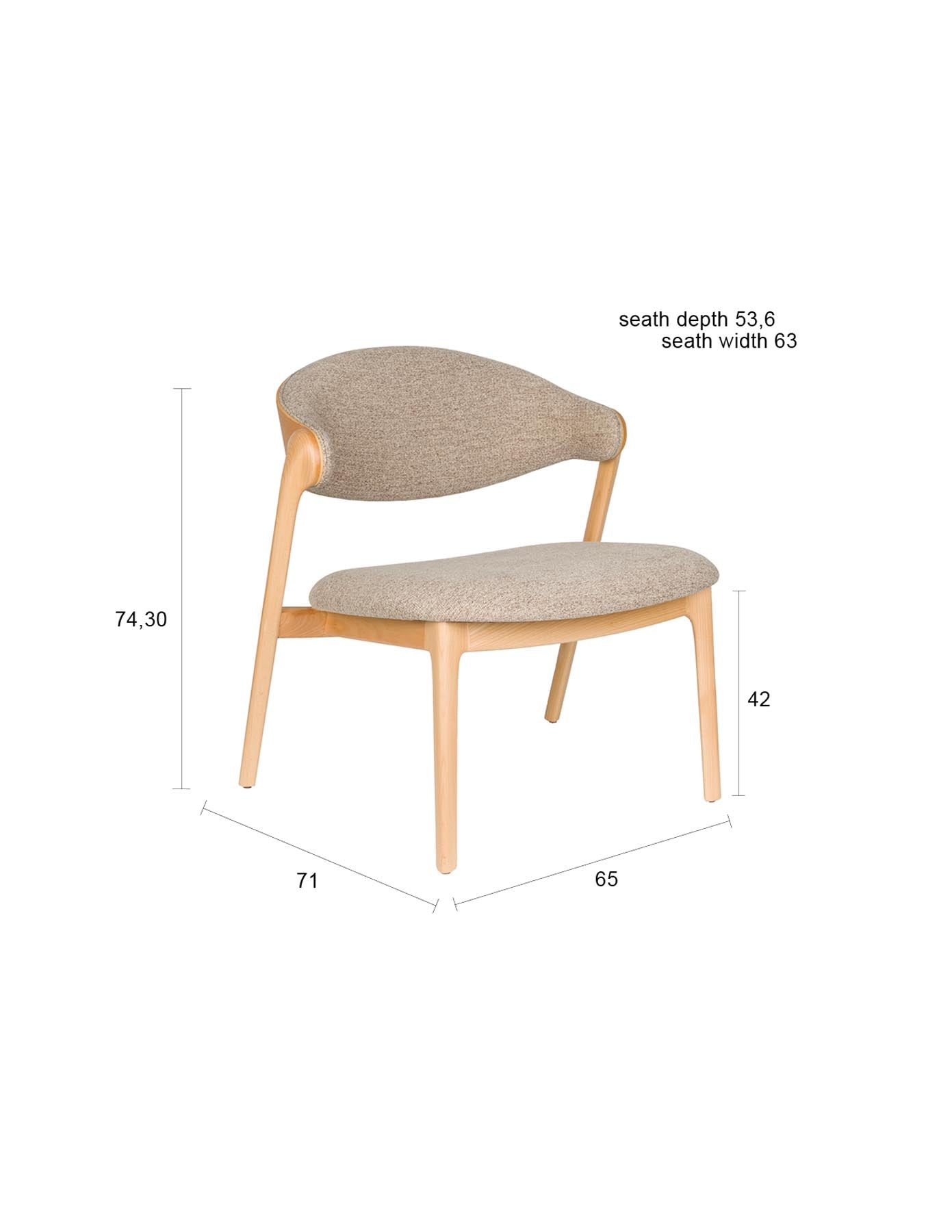 Sessel Babington in Beige präsentiert im Onlineshop von KAQTU Design AG. Sessel ist von Dutchbone