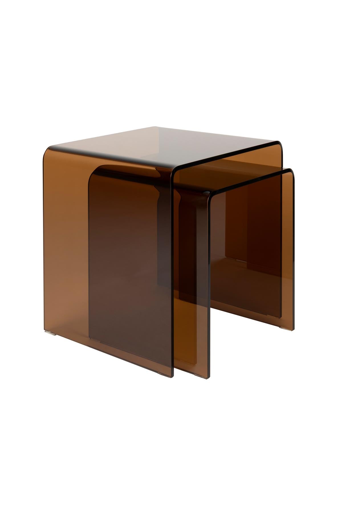 Beistelltisch Vetro Set of 2 in Brown präsentiert im Onlineshop von KAQTU Design AG. Beistelltisch ist von Dutchbone